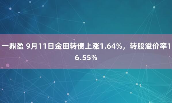 一鼎盈 9月11日金田转债上涨1.64%，转股溢价率16.55%