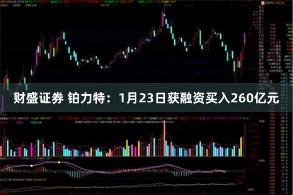 财盛证券 铂力特：1月23日获融资买入260亿元