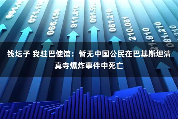 钱坛子 我驻巴使馆：暂无中国公民在巴基斯坦清真寺爆炸事件中死亡
