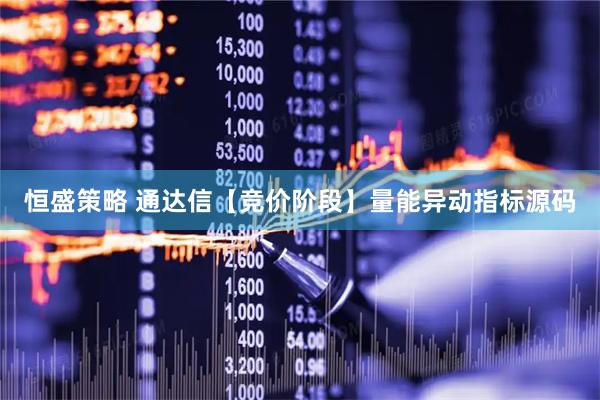 恒盛策略 通达信【竞价阶段】量能异动指标源码